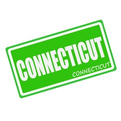 CONNECTICUT white stamp text on green