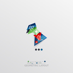 Glossy paper style geometric abstract infographic design