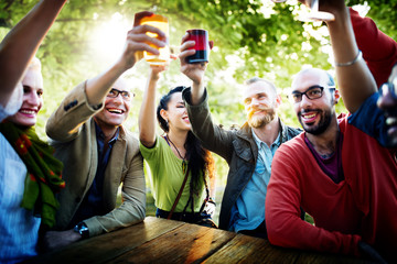 Obraz premium Friends Party Outdoors Celebration Happiness Concept