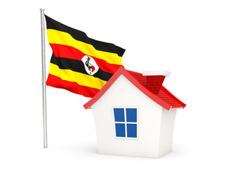 House with flag of uganda