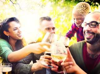 Diverse People Friends Hanging Out Drinking Concept