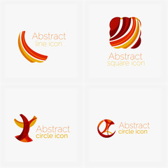 Clean elegant circle shaped abstract geometric logo. Universal