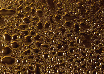  glass with natural water drops gold bronze texture