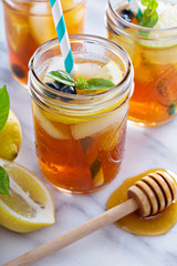Homemade honey iced tea 