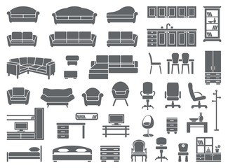 Furniture icon set