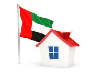 House with flag of united arab emirates