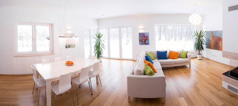 Light interior with color decors