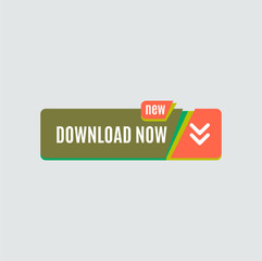 Colorful download web button. Modern flat design.
