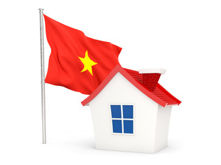 House with flag of vietnam