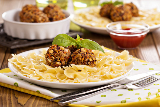 Vegan meatballs made with beans