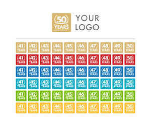 anniversary logo label premium 41-50