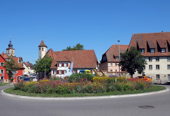 Fototapeta na wymiar Kreisverkehr in Crailsheim