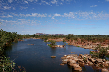 Rocky River Bed in the Outback towards the Pilbara Region North Western Australia