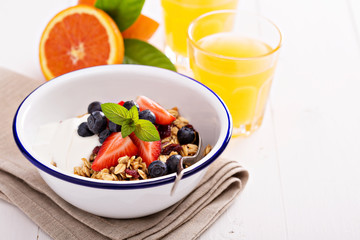 Breakfast bowl with homemade granola