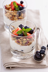 Breakfast parfait with homemade granola