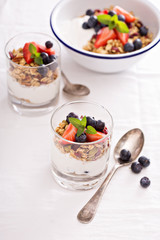 Breakfast parfait with homemade granola