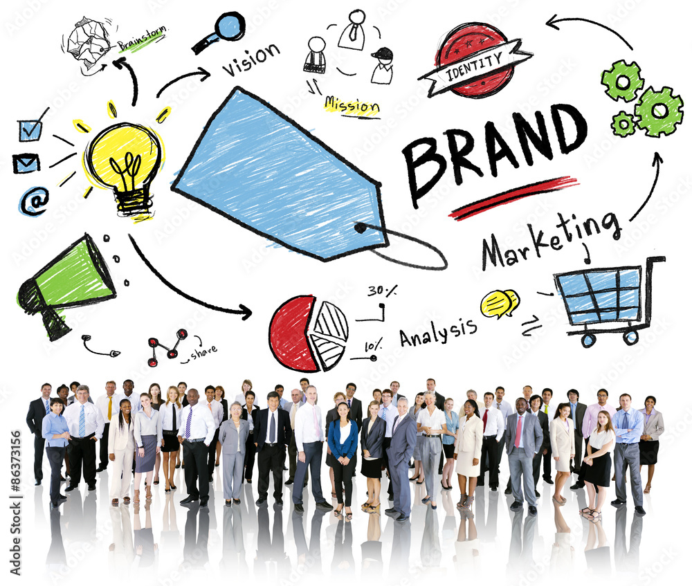 Poster Diverse Corporate Business People Marketing Brand Concept