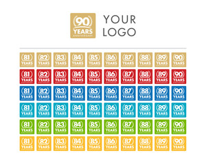 anniversary logo label premium 81-90