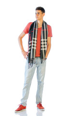 Fototapeta premium Young Man In Casual Clothes Isolated On White