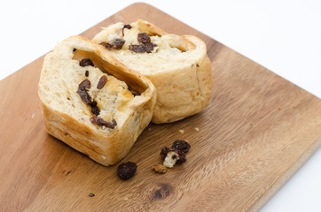 fresh home made raisin bread
