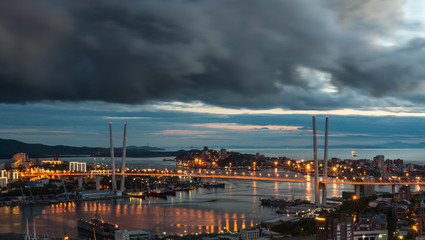 Fototapeta premium Vladivostok cityscape, night view.