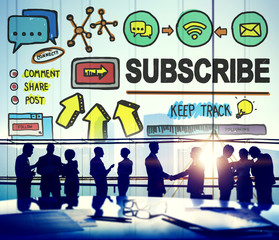 Subscribe Follow Registration Support Media Concept