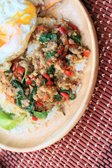Thai spicy food basil pork
