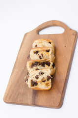 fresh home made raisin bread
