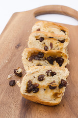fresh home made raisin bread