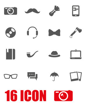 Vector grey hipster icon set