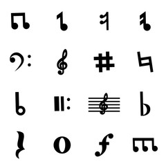 Vector black notes icon set