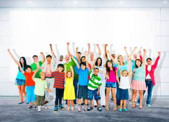 Fototapeta premium Community Togetherness Children Multiethnic Cheerful Happiness C