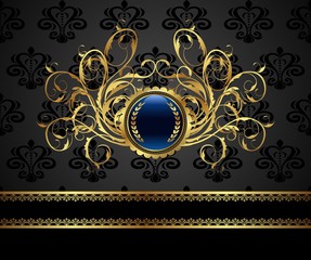 gold vintage frame for design packing