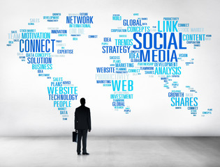 Social Media Internet Connection Global Communications Networkin