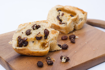 fresh home made raisin bread