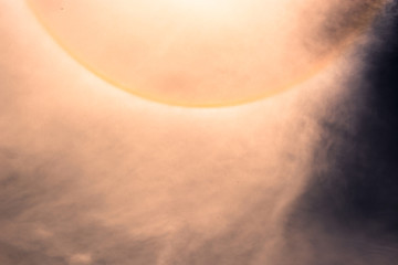 Fototapeta premium fantastic beautiful sun halo phenomenon