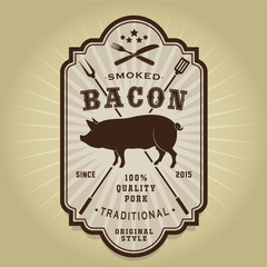 Vintage Retro Smoked Bacon Seal