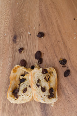 fresh home made raisin bread