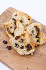 fresh home made raisin bread