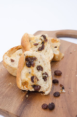 fresh home made raisin bread