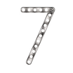 Number 7 made from metall construktor.