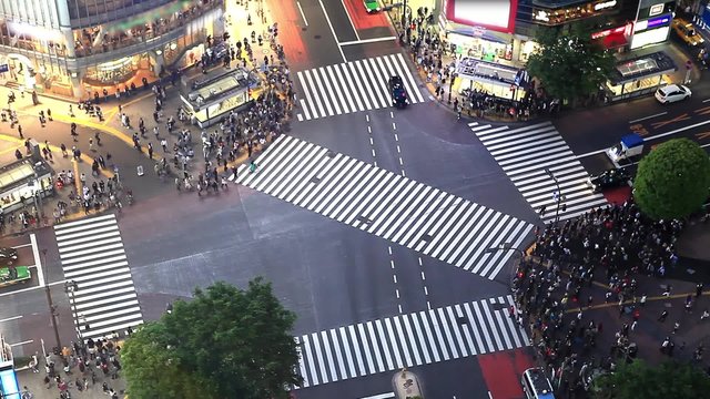 Tokyo's Shibuya pedestrian crossing also known as Shibuya scramble