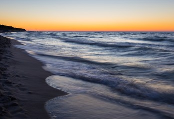 Fototapeta na wymiar Baltic sea shore after sunset