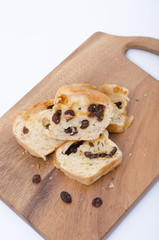 fresh home made raisin bread