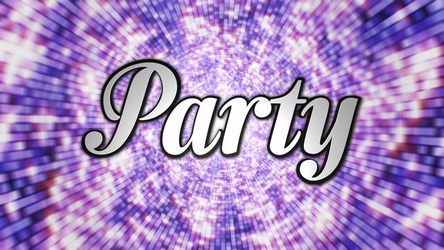 PARTY Text and Disco Dance Background, Loop, with Alpha Channel, 4k