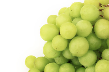 green muscat grapes isolated on white background