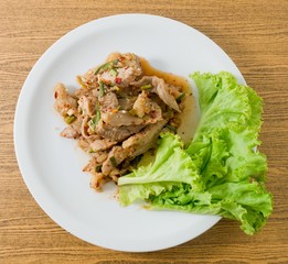 Top View of Spicy Grilled Beef Salad