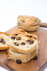 fresh home made raisin bread