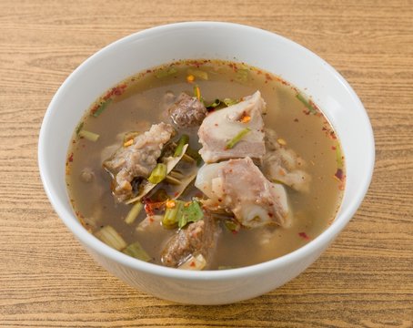 Thai Spicy and Sour Soup of Beef Entrails
