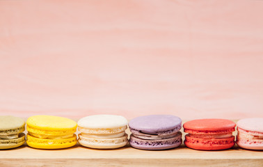 Obraz na płótnie Canvas French macarons on table